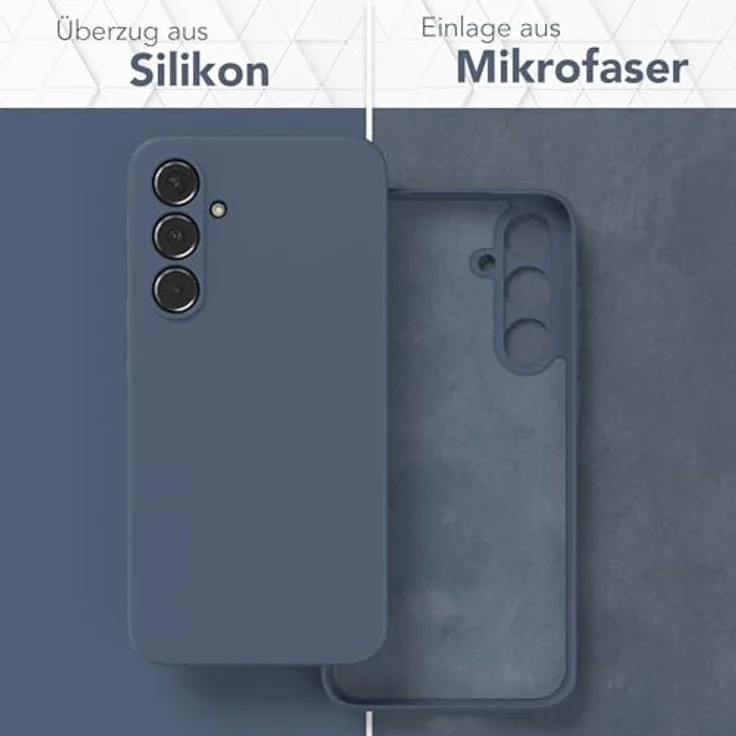 EAZY CASE Silikonhülle für Samsung Galaxy A55, stoßfest mit Kameraschutz, dünn und griffsympathisch in Blau Petrol – Bild 3