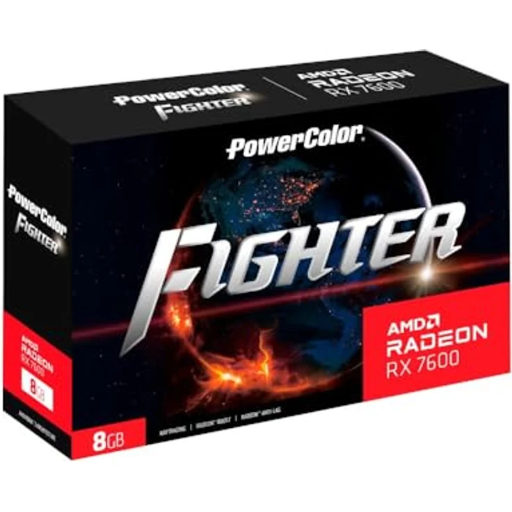 Tul PowerColor AMD Radeon RX 7600 Fighter 2.0, Grafikkarte mit 8 GB GDDR6, 2048 Shaders, bis zu 2655 MHz Boost-Frequenz, HDMI 2.1 und DisplayPort 2.1 – Bild 7