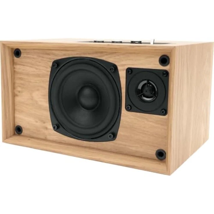 THOMSON WS302 Bluetooth-Lautsprecher 5.3, 50 W Gesamtmusikleistung, Holzgehäuse mit abnehmbarer Frontplatte, braun, separates Höhen- und Basseinstellen, 3,5-mm-AUX-IN, 230 V – Bild 2