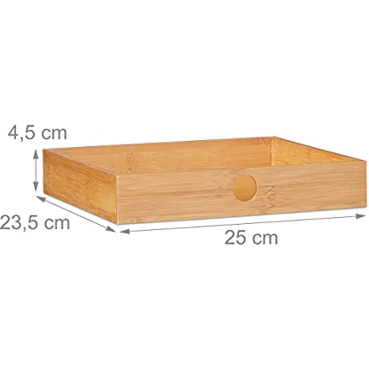 Monitorständer, aus Bambus, Bildschirmerhöhung mit 2 Schubladen & Ablagen, Schreibtisch, HBT 12x56x27cm, natur – Bild 6