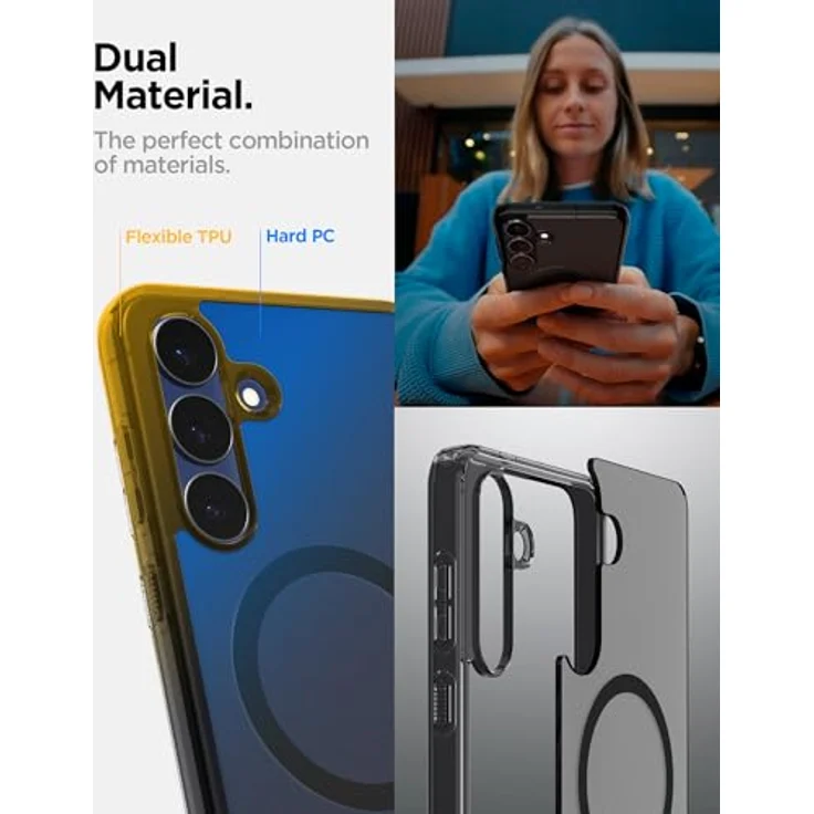 Spigen Ultra Hybrid MagFit Hülle für Samsung Galaxy S25 FE, Anti Vergilbung, kompatibel mit MagSafe, frost schwarz – Bild 5