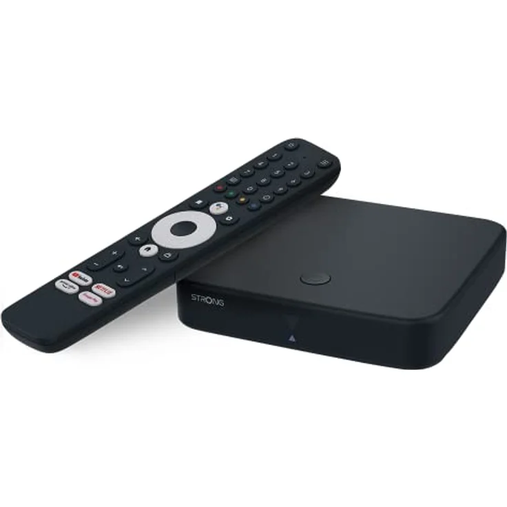 STRONG SRT 420 | Android TV Box | Smart TV Upgrade | DVB-T2 | 4K UHD-Auflösung | Google Assistant | HDTV-Empfang über Zimmer- oder Außenantenne |Google Play Store | Netflix, Prime Video, YouTube UVM. – Bild 1