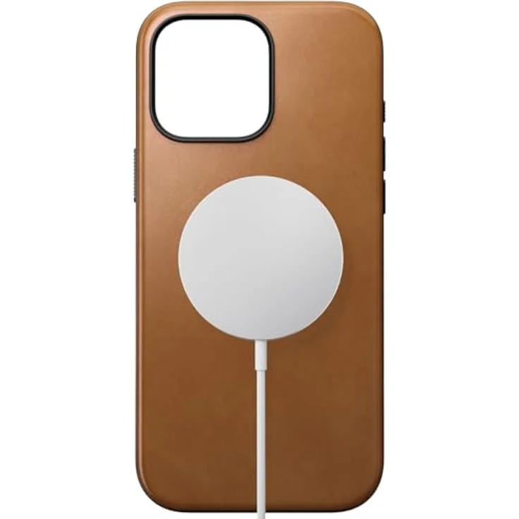 NOMAD Modern Leather Case für iPhone 16 Pro Max | Schutzhülle aus Polycarbonat und hochwertigem Echtleder | MagSafe-kompatibel | English Tan – Bild 2