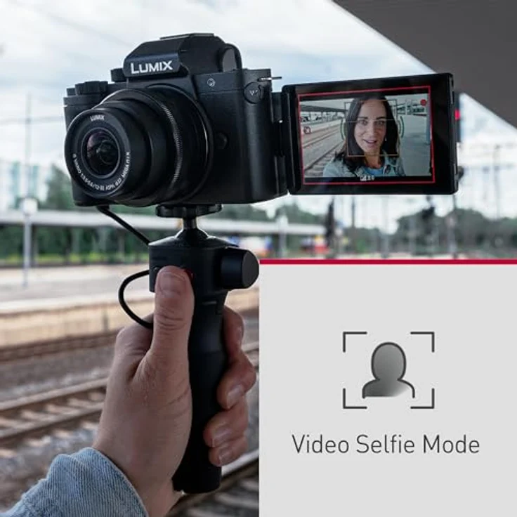 Panasonic Lumix DC-G100DVEGK Vlogging-Kamera mit Lumix G Vario 12-32 mm F3.5-5.6 Objektiv & DMW-SHGR2 Stativgriff, 20,3 MP, 4K 30p/FHD 60 Video, USB-C-Ladung, Schwarz – Bild 5