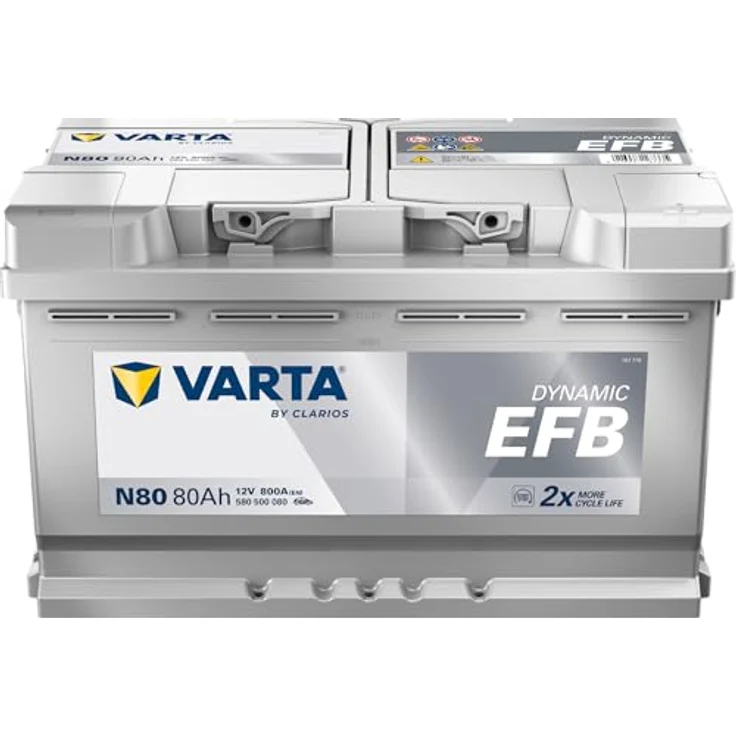 VARTA N80 Blue Dynamic EFB 12V Autobatterie, 80Ah 800A für Start-Stop Systeme, wartungsfrei – Bild 1