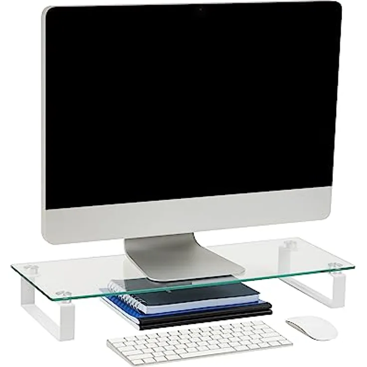 Mind Reader RECMON-BRN Monitorständer aus Holz für Computer, PC, iMac, Drucker, Lautsprecher, Bildschirme, TV und mehr 22'' Wide x 8'' Long x 3'' high Kleiner Glasständer