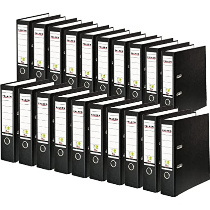 Falken PP-Color-Ordner A4 Rücken 80mm Schwarz, 20er Pack mit Einsteckschild – Bild 2
