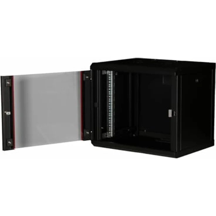 Equip Serverschrank 19" 09U 600x450mm Glastür schwarz - Netzwerkschrank mit vormontierter Gehärteter Glasfront und abnehmbaren Seitenteilen – Bild 2