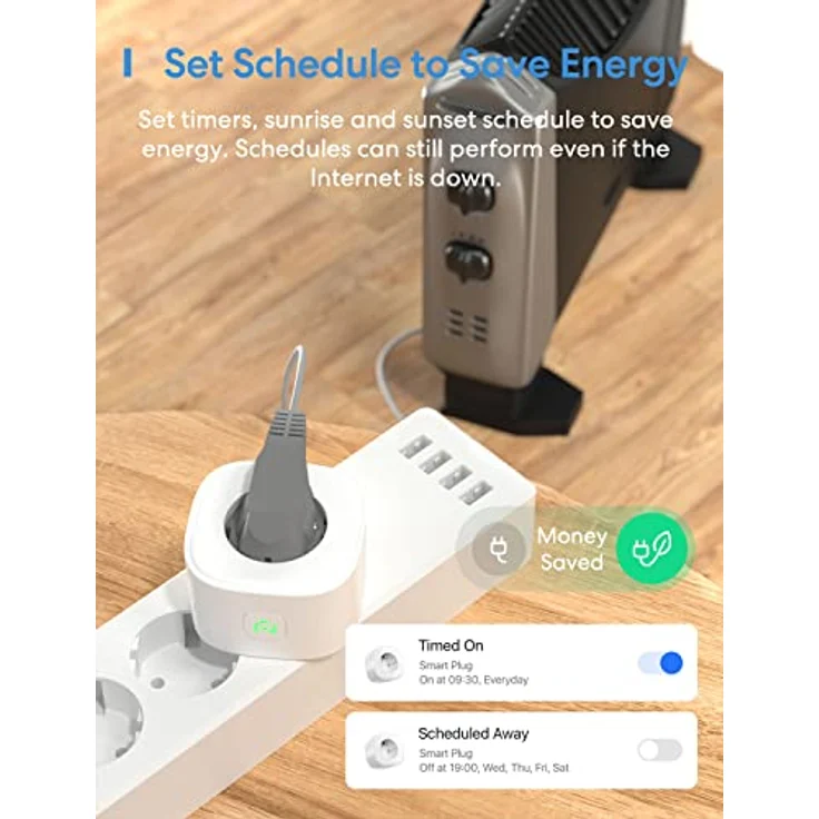 Meross MSS210EU, Smart Plug mit Wi-Fi, Sprachsteuerung und Timer-Funktion, sicherheitszertifiziert – Bild 4