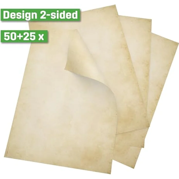 Sigel DP983 Motiv-Papier Vintage, DIN A4, 50 Blatt + 25 Blatt gratis, 90 g, beidseitig bedruckt – Bild 2