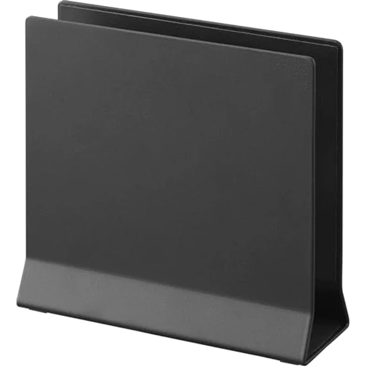 Yamazaki 4499 Tower, Schmaler Laptop-Ständer in Schwarz aus Stahl/Silikon/Polypropylen, minimalistisch, 16 x 5.7 x 15.2 cm – Bild 1