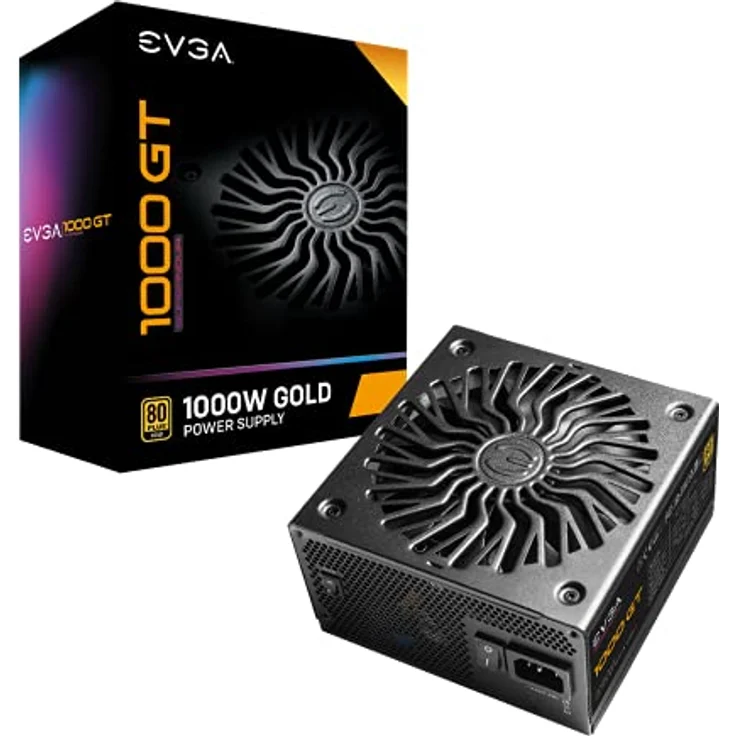 EVGA Supernova 1000 GT, 80 Plus Gold 1000W, Fully Modular, Auto Mode with FDB Fan, 10 Year Warranty, Includes Power ON Self Tester, Compact 150mm Size, Power Supply 220-GT-1000-X2 (EU) – Bild 1