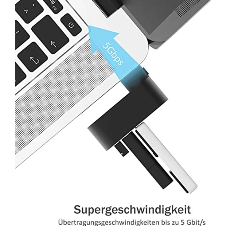 Sabrent Premium 3 Port Aluminium Mini USB 3.0 Hub [um 90 ° - 180 ° drehbar] (HB-R3MB) – Bild 3