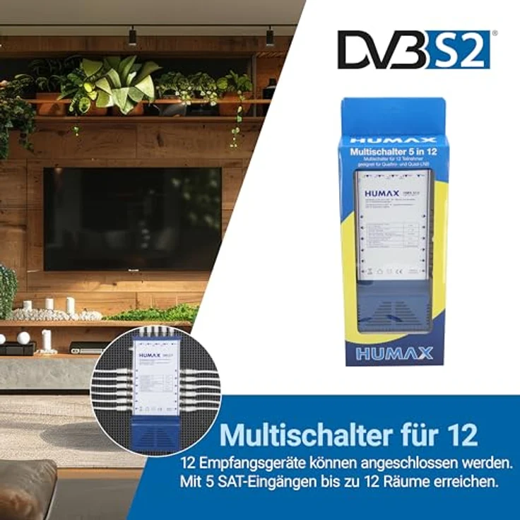 Humax HMS 512 5x12 Multischalter für 12 Teilnehmer (Quattro und Quad LNB, Netzteil mit Standby Funktion) – Bild 6