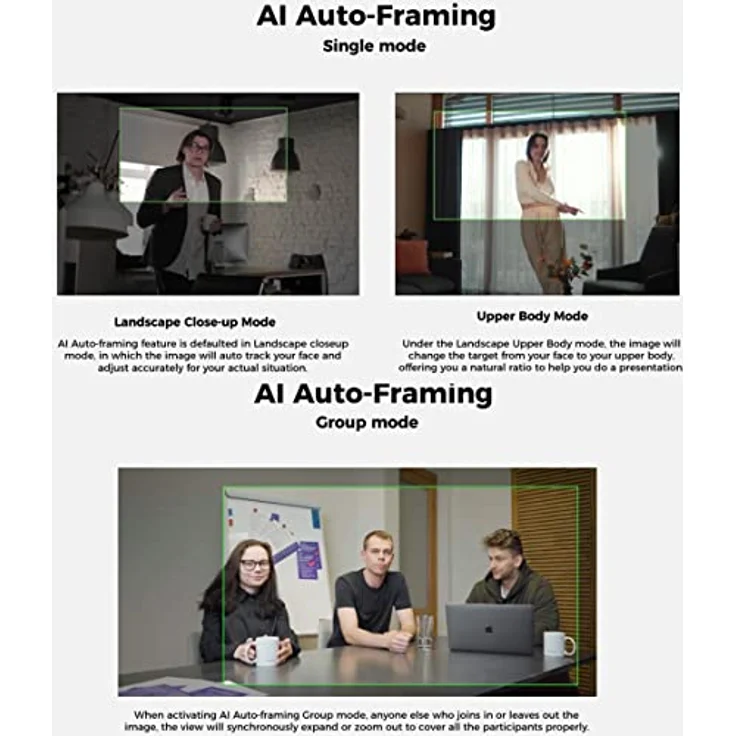 OBSBOT Meet 4K 1080P Full-HD Kamera Videokonferenz Kamera 60fps HDR AI-Powered PTZ Webcam, Autofokus, Belichtungskorrektur für Konferenzen, Aufnahmen und Live-Streaming – Bild 4