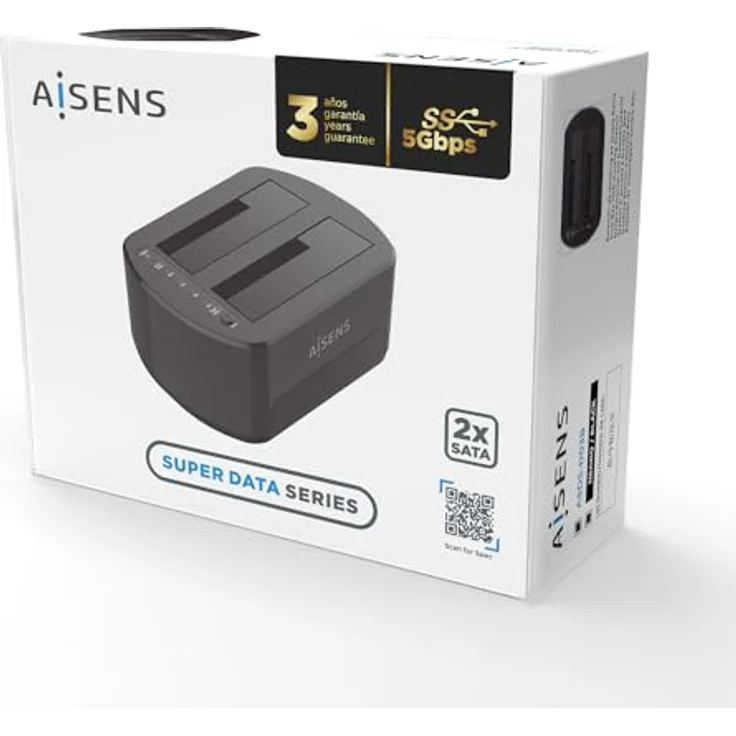 AISENS - Asds-D03B SATA 2.5/3.5 A USB 3.0/3.1 Gen1 Dockingstation, Klone, Schwarz - Modernes Design und einfache Installation – Bild 5