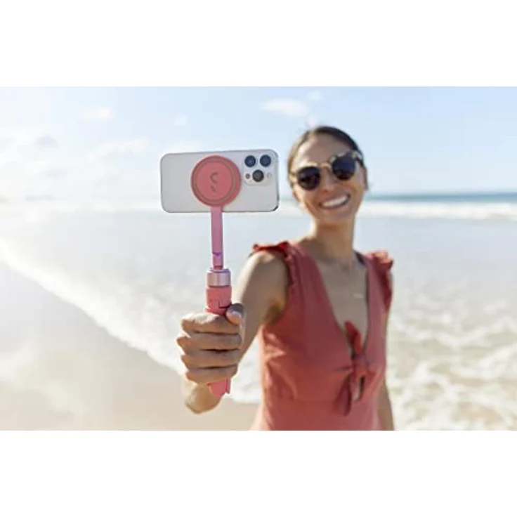 ShiftCam SnapPod – Video-Selfie-Stick und Stativ – Magnetische Halterung lässt sich an jedem Telefon befestigen – neigbares Design (Kreiderosa) – Bild 4