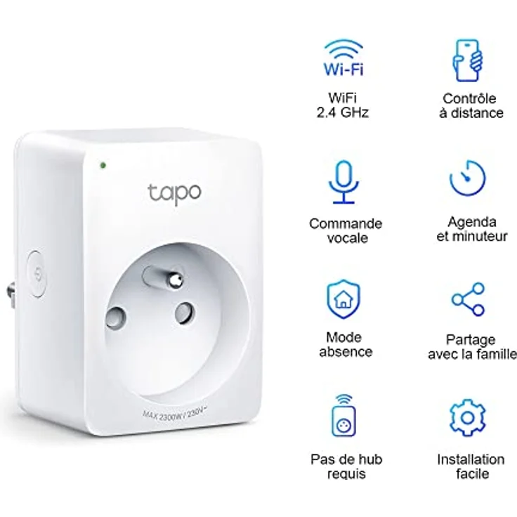 TP-Link Tapo P100, Smart Plug für Innenbereich, 2990 Watt, kompatibel mit Amazon Alexa und Google Assistant, einfache Steuerung über Tapo-App – Bild 2
