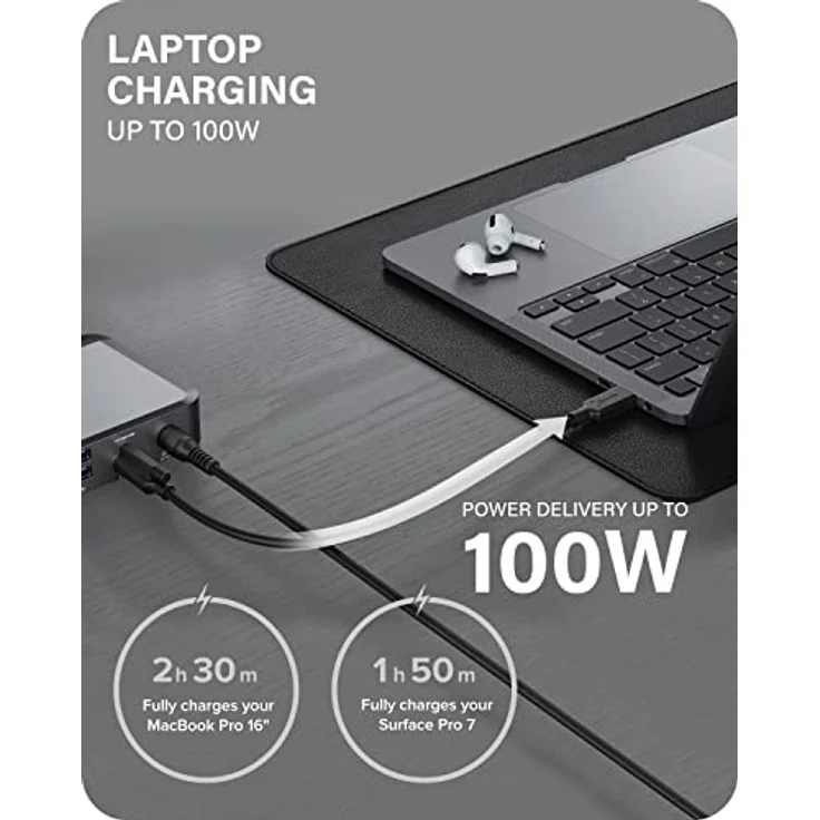 ALOGIC MX3 USB-C Triple Display Dockingstation - 11 in 1, 4K@60Hz, 100W Power Delivery, Space-Grau – Bild 4