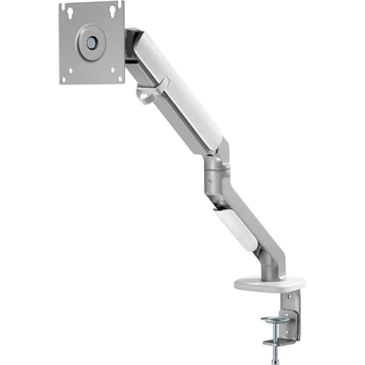 Ranqer Monitorhalterung Pro, 17-32 Zoll, VESA 75/100 mm, Höhenverstellbar, 360° Rotation, schwenk- und neigbar, bis 9 kg, mit Kabelmanagement, weiß – Bild 3