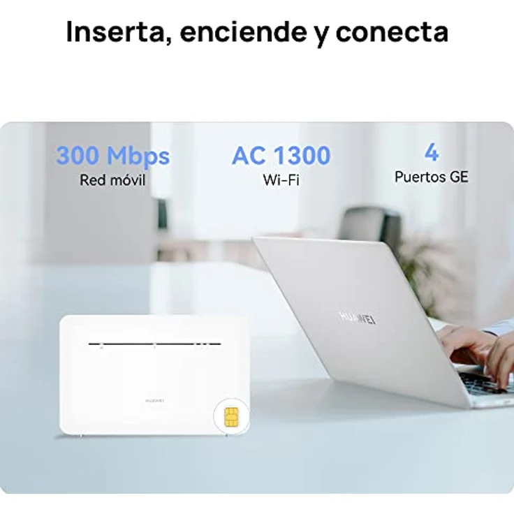 HUAWEI 4G+ 4G Wi-Fi Lte Cat. 7 Hotspot-Mobilfunkrouter, Download-Geschwindigkeit bis zu 300 Mbit/s, AC1300-Dualband-WLAN, 4 Gigabit-Ethernet-Ports, weiß, automatische Auswahl und Beamforming – Bild 4