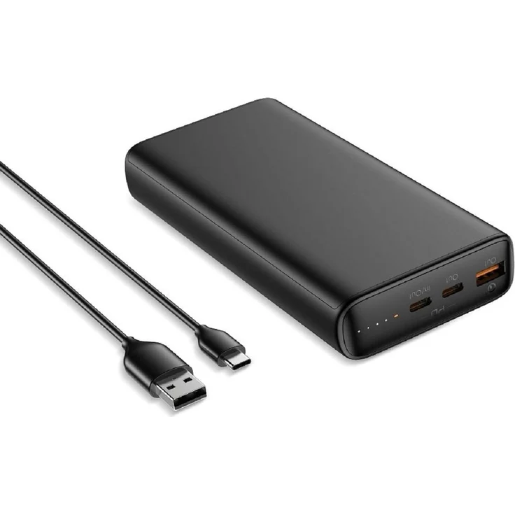 VEGER Power Bank T100 - 20 000mAh LCD Quick Charge PD 65W auch geeignet für Laptops Schwarz
