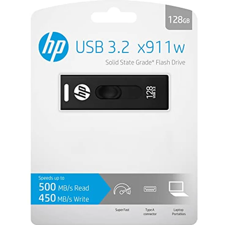 HP x911w USB SSD 3.2 Flash-Laufwerk 128GB, 500MB/s Lesegeschwindigkeit, 450MB/s Schreibgeschwindigkeit, Push-und Pull-Design – Bild 5
