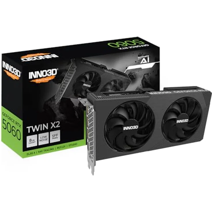 Inno3D GeForce® RTX 5060 Twin X2, 8GB GDDR7 Grafikkarte mit DirectX 12 Unterstützung und hoher Boost-Frequenz – Bild 1
