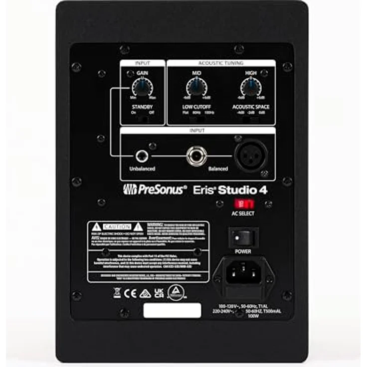 Presonus Eris Studio 4, Aktive Monitor-Box PC-Lautsprecher mit 50 W Leistung, schwarz – Bild 2