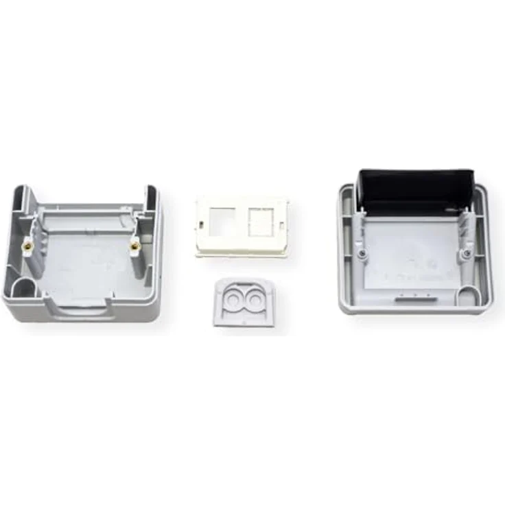 Telegärtner Netzwerkdose Aufputz CAT 5e/6/6a, IP44 Anschlussdose mit bruchsicherem grauem Gehäuse für bis zu zwei Datenanschlüsse – Bild 6