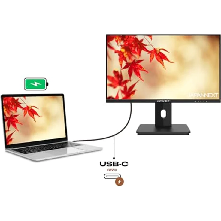 JapanNext JN-I215FLFHSP-C65W, 21,5 Zoll IPS Full HD Monitor mit HDR, USB-C (65W), Höhen- & Neigungsverstellung, G-Sync/FreeSync, integrierten Lautsprechern, 2 Jahre Garantie – Bild 2