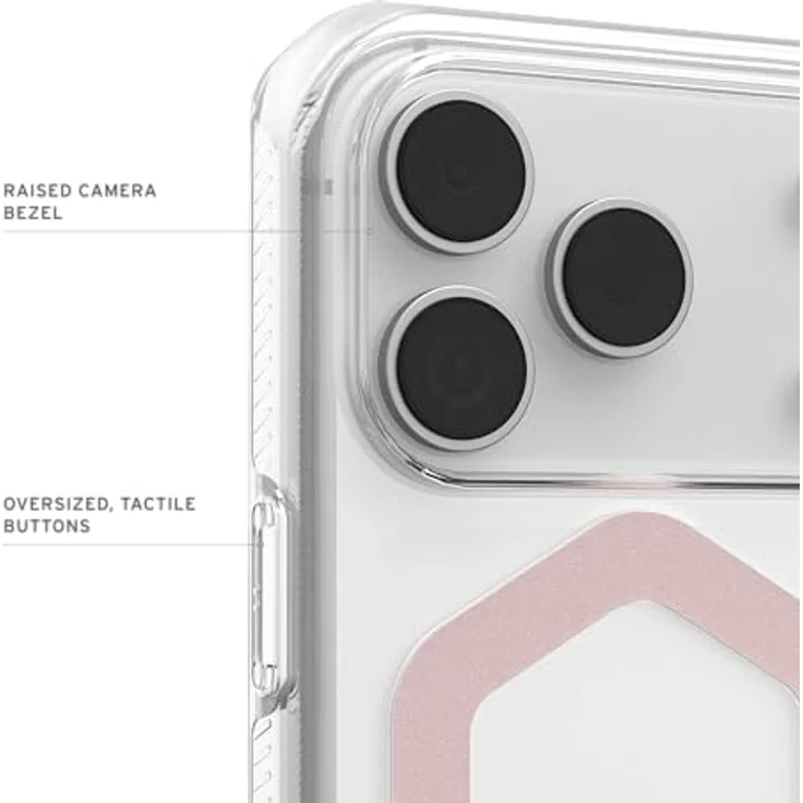 UAG Plyo MagSafe Case für Apple iPhone 17 Pro, robuste Smartphone Hülle mit Stossdämpfungssystem, Ice Rose Gold – Bild 5
