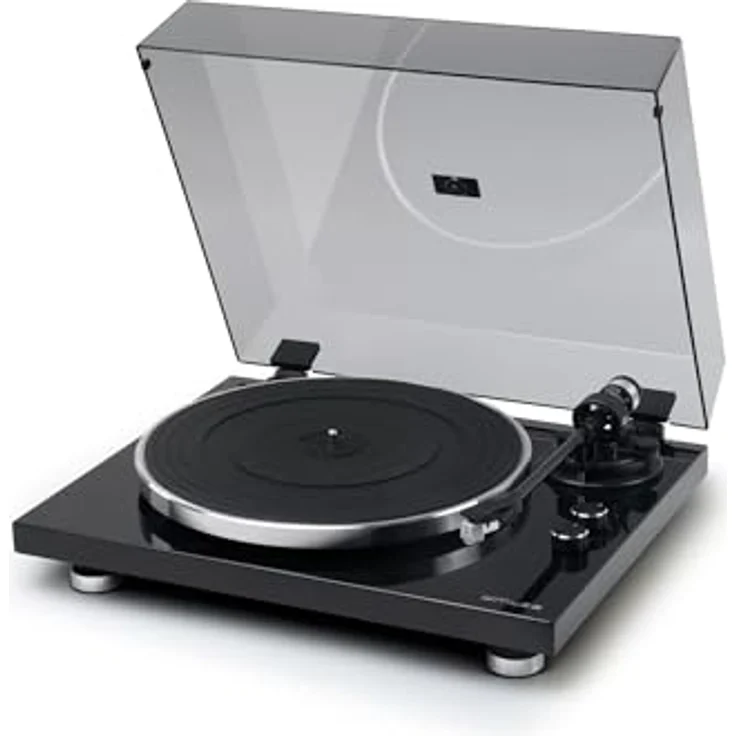 MUSE Vinyl Plattenspieler, Bluetooth-Schallplattenspieler mit Stereo-Vorverstärker, 2-Gang 33/45 U/min, Aluminiumplatte, rutschfester Gummi, schwarz – Bild 1
