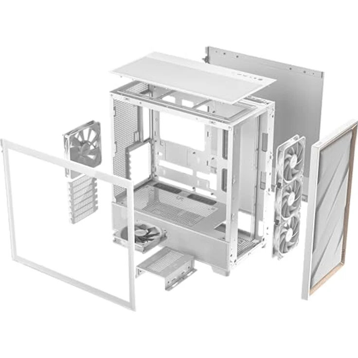 Antec Flux PC-Gehäuse, Full-Tower E-ATX, Aluminium & Holzrahmen, Tempered Glass, bis zu 2x 360mm Radiator Support, weiß – Bild 24