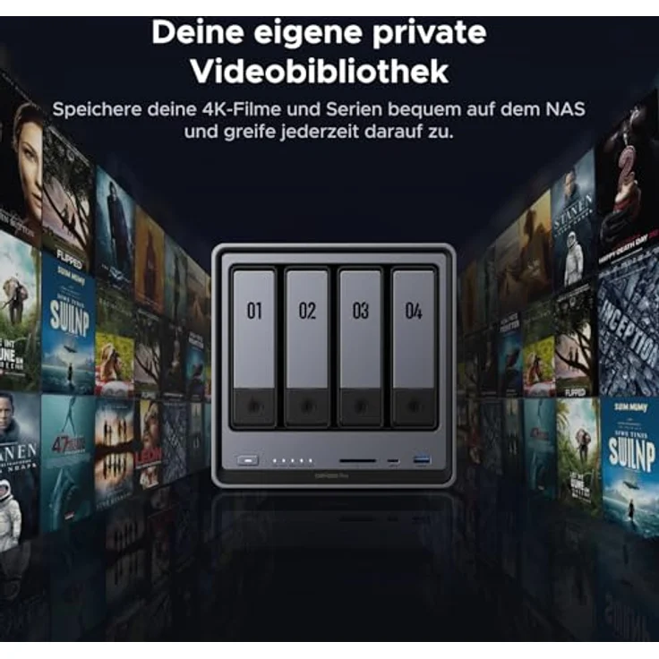 UGREEN NASync DXP4800 Pro, 4-Bay Desktop-NAS, Intel i3-1315U 6-Kern-Prozessor, 8GB DDR5 (erweiterbar bis 96GB), eingebaute 128GB-SSD, 10GbE & 2.5GbE LAN, zwei M.2 NVMe-Steckplätze, HDMI 4K (ohne Festplatten) – Bild 4