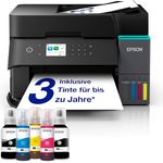 Epson EcoTank ET-3950, Multifunktionsdrucker Tintenstrahl A4 mit WLAN, LAN, USB und kosteneffizienten Tintentanks