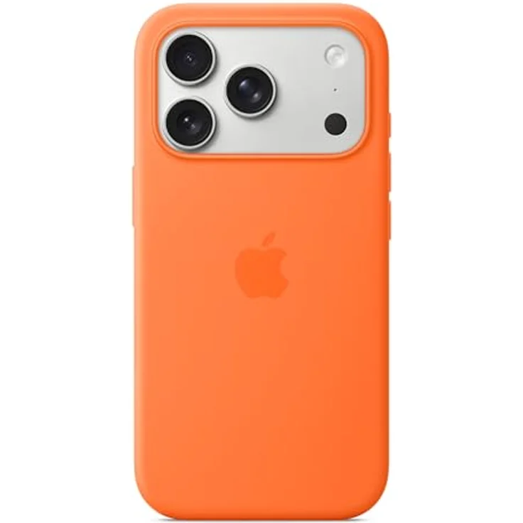 Apple iPhone 17 Pro Silikon Case mit MagSafe, orange, aus 45% recyceltem Silikon, präziser Kamerasteuerung und weichem Mikrofaserfutter – Bild 2
