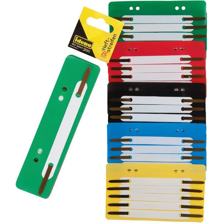 Idena Aktenordner Idena 300391 - Heftstreifen aus Kunststoff, 5-fach farbig sortiert