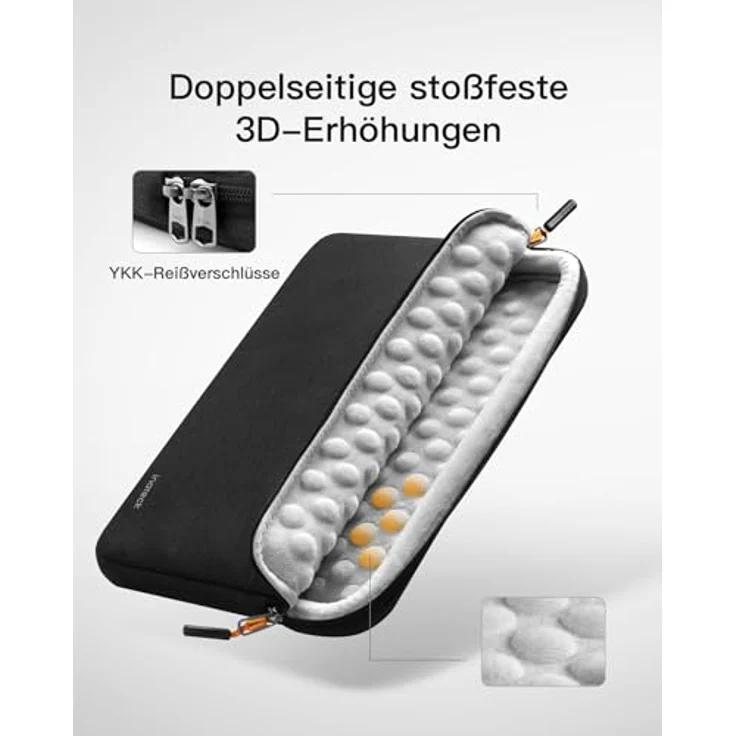 Inateck 360° Rundumschutz 13 Zoll Laptoptasche Hülle kompatibel mit 13.6 MacBook Air M2 A2681 2022/13 MacBook Air M1 2021-2018/13 MacBook Pro M2/A2686 M1 2022-2016, stoßfeste spritzfeste Laptophülle – Bild 5