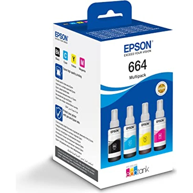 Epson EcoTank 664 - 4er-Pack - Schwarz, Gelb, Cyan, Magenta - original - Tintenbehälter - für Epson L380, L395, L495, EcoTank ET-2650, L1455, L656, EcoTank ITS L3050, L3060, L3070 – Bild 2