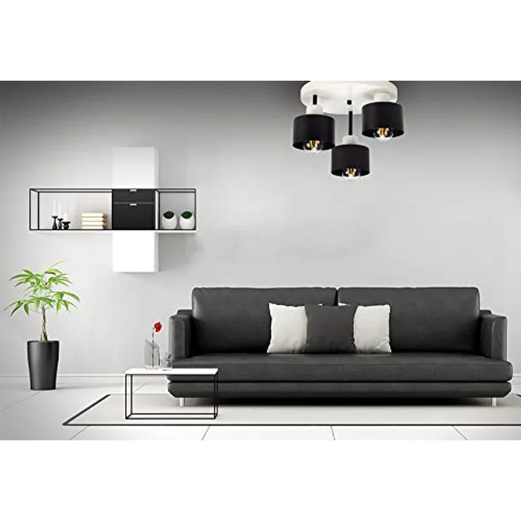 FKL DESIGN Home Deco Deckenlampe Schwarz 3-flammig Retro Design |382-e3 Skandi (Schwarz) – Bild 4