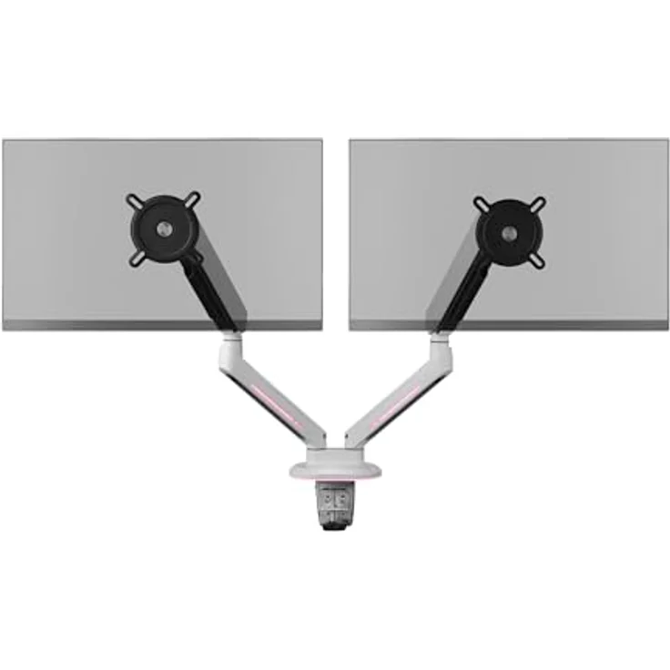 One for All Monitor Halterung Experience RGB Dual, 360° drehbar, 180° schwenkbar, 80° neigbar, für Monitore 21'' bis 45'', weiss – Bild 4