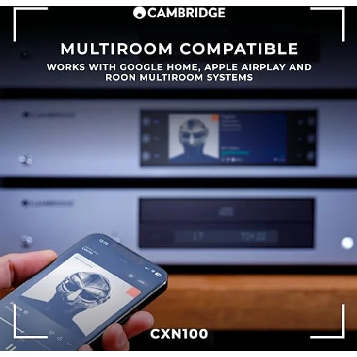 Cambridge Audio CXN100 - Separater hochauflösender WiFi-Netzwerk-Audioplayer, Streamer und Vorverstärker mit Display, integriertem Chromecast, Internetradio und Sabre DAC - Lunar Grey – Bild 5