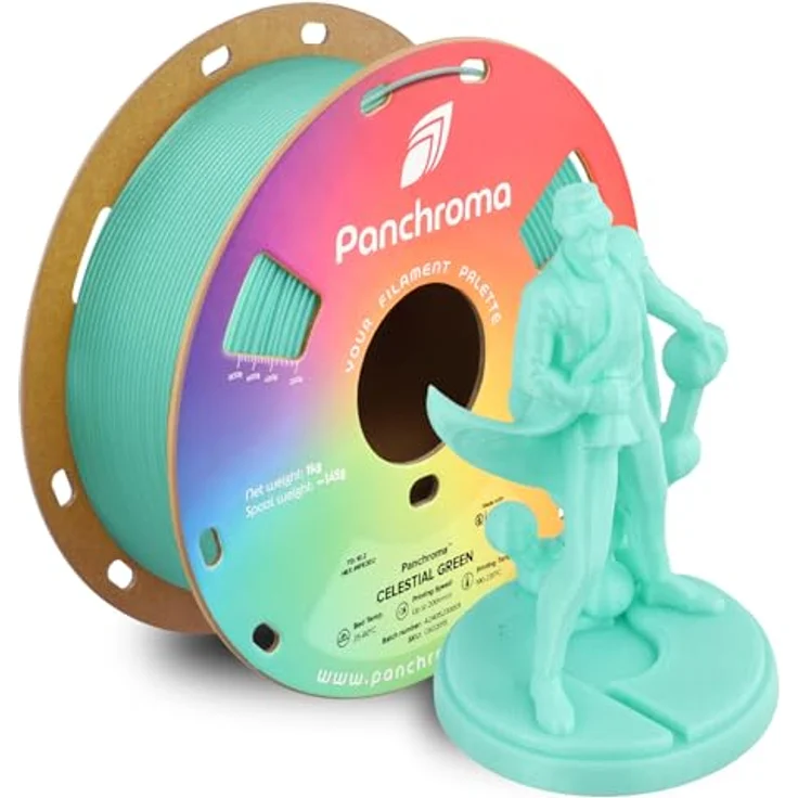 Polymaker Panchroma Celestial PLA-3D-Druck-Filament, 1,75 mm, glänzend glitzernd, grün, 1 kg Spule, für FFF/FDM-Drucker – Bild 1