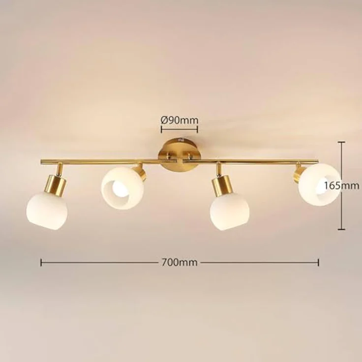 Lindby Deckenlampe 'Elaina' in Gold/Messing aus Metall für Wohnzimmer & Esszimmer (4 flammig, E14) - Hochwertige Deckenleuchte in warmem Ambiente – Bild 3