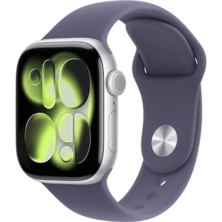 Apple Watch Series 11 Cellular, 42 mm, Aluminiumgehäuse Silber, Sportarmband Nebelviolett - M/L – Bild 1