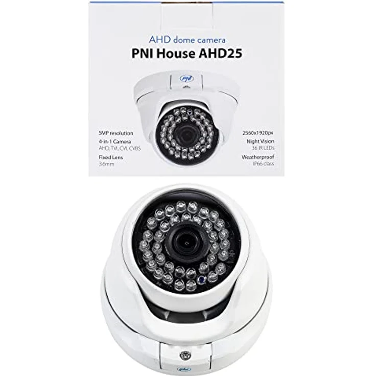 PNI Videoüberwachungskamera House AHD25 5 MP, Kuppel, 3,6-mm-Objektiv, 36 IR-LEDs, Außen- oder Innenbereich, IP66 – Bild 3