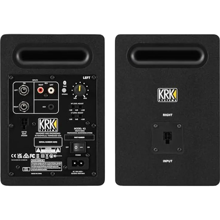KRK Kreate 3, Aktive Studio-Monitore (Paar) mit 2-Wege-Bassreflex, 65 Watt Gesamtleistung, Bluetooth 5.3, 3,5 Zoll Tieftöner, Schwarz – Bild 3