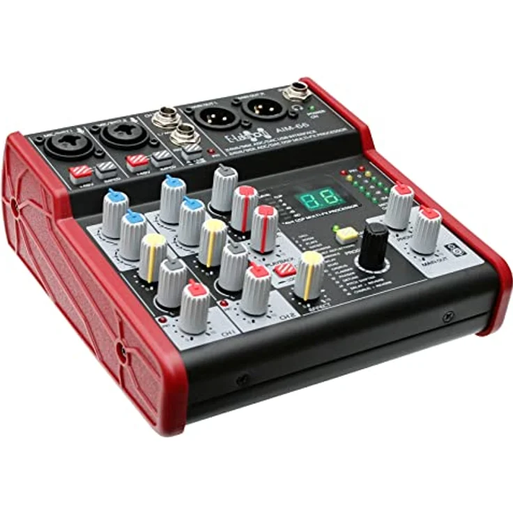 E-Lektron AIM-66 4-Kanal Streaming Audio-Mixer Mischpult mit USB Computer-Interface und DSP-Effekt – Bild 3