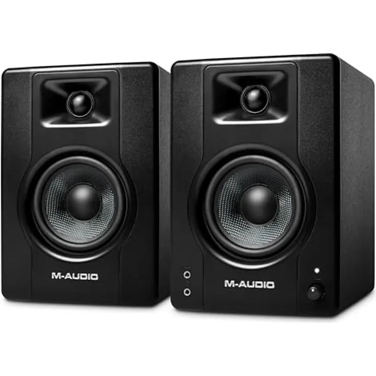 M-Audio BX4 P, 4,5" Studio Monitor Lautsprecher, 120-Watt Schwarz, Paar für Musikproduktion und Podcasting